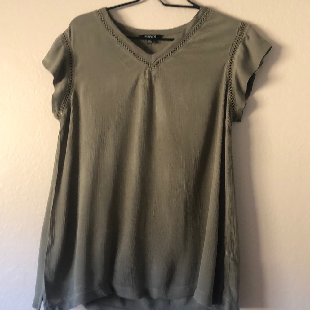 Olive Green Boho Top